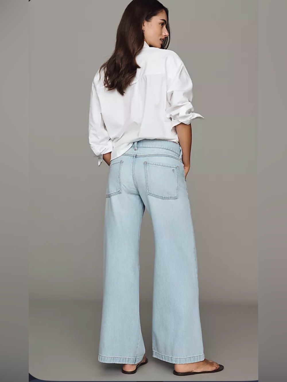 PILCRO Ellis Ultra High rise, PALAZZO Tie front, zipper pocket jeans sz 27